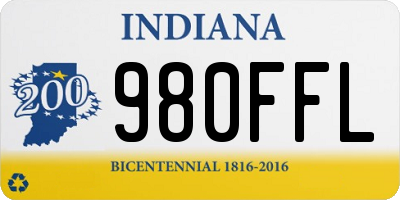 IN license plate 980FFL