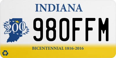 IN license plate 980FFM
