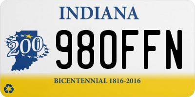 IN license plate 980FFN