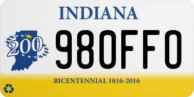 IN license plate 980FFO