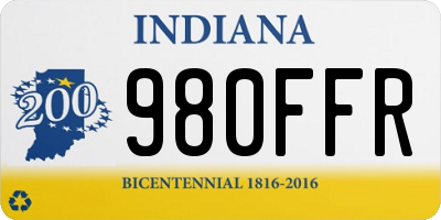 IN license plate 980FFR