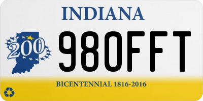 IN license plate 980FFT