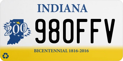 IN license plate 980FFV