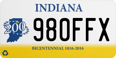 IN license plate 980FFX