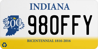 IN license plate 980FFY