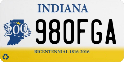 IN license plate 980FGA