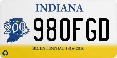 IN license plate 980FGD