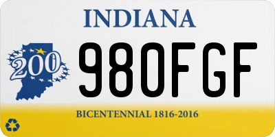 IN license plate 980FGF