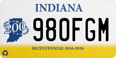 IN license plate 980FGM