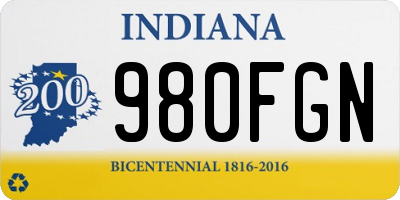 IN license plate 980FGN