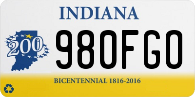 IN license plate 980FGO