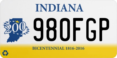 IN license plate 980FGP