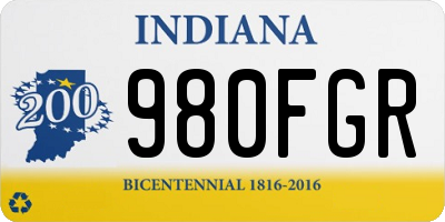 IN license plate 980FGR