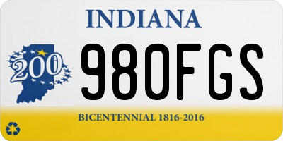 IN license plate 980FGS