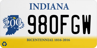 IN license plate 980FGW