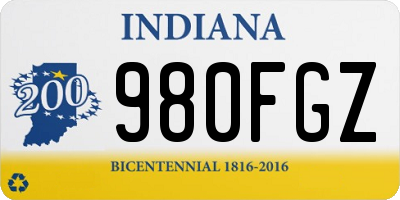 IN license plate 980FGZ