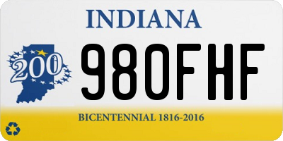 IN license plate 980FHF