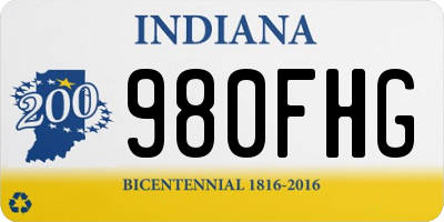 IN license plate 980FHG