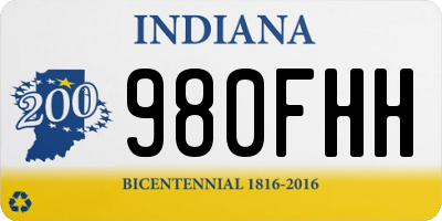 IN license plate 980FHH