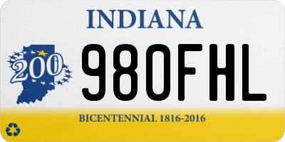 IN license plate 980FHL