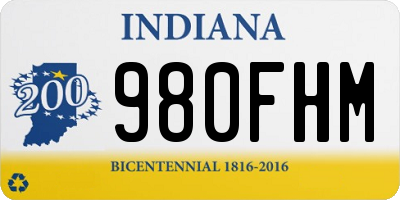 IN license plate 980FHM