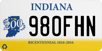 IN license plate 980FHN