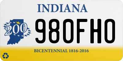 IN license plate 980FHO