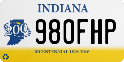 IN license plate 980FHP