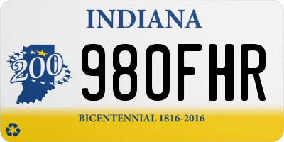 IN license plate 980FHR