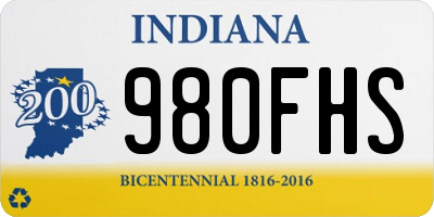 IN license plate 980FHS