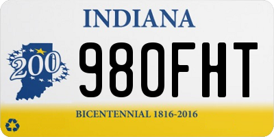 IN license plate 980FHT