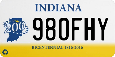 IN license plate 980FHY