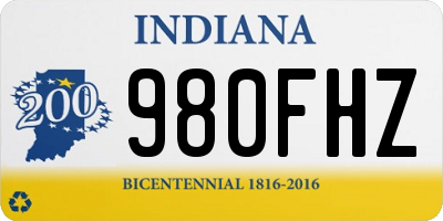 IN license plate 980FHZ