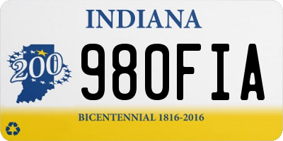 IN license plate 980FIA
