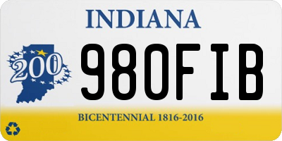 IN license plate 980FIB