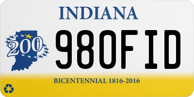 IN license plate 980FID
