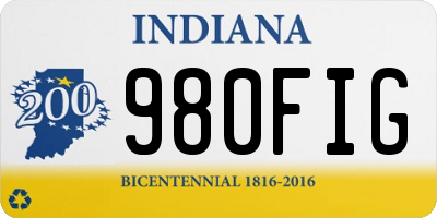 IN license plate 980FIG