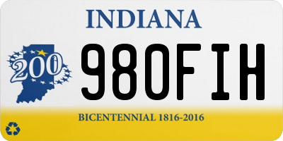 IN license plate 980FIH