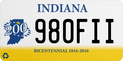 IN license plate 980FII