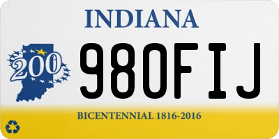 IN license plate 980FIJ