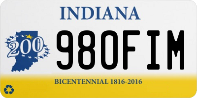 IN license plate 980FIM