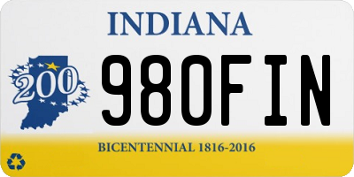 IN license plate 980FIN