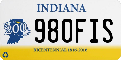 IN license plate 980FIS