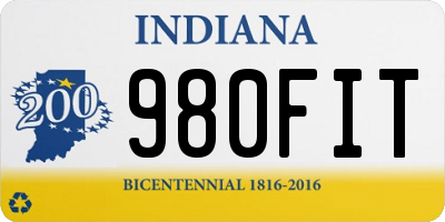 IN license plate 980FIT