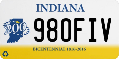 IN license plate 980FIV