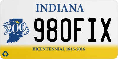 IN license plate 980FIX