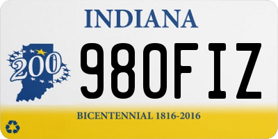 IN license plate 980FIZ