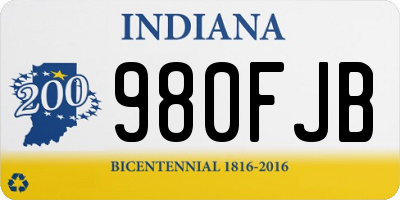 IN license plate 980FJB