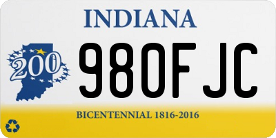 IN license plate 980FJC