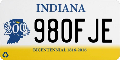 IN license plate 980FJE